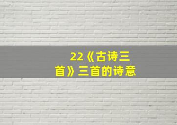 22《古诗三首》三首的诗意