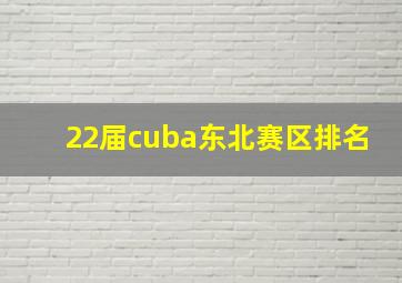 22届cuba东北赛区排名