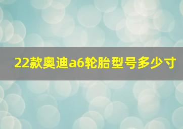 22款奥迪a6轮胎型号多少寸