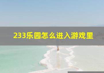 233乐园怎么进入游戏里