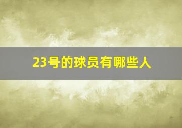 23号的球员有哪些人