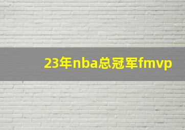 23年nba总冠军fmvp