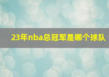 23年nba总冠军是哪个球队