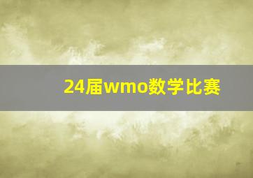 24届wmo数学比赛