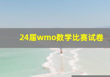 24届wmo数学比赛试卷