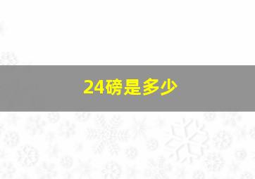 24磅是多少