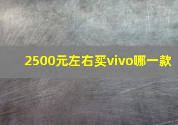 2500元左右买vivo哪一款