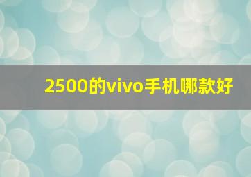 2500的vivo手机哪款好