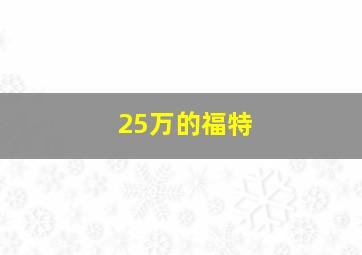 25万的福特