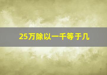 25万除以一千等于几