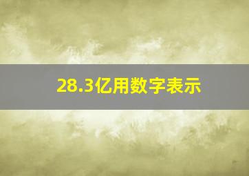 28.3亿用数字表示