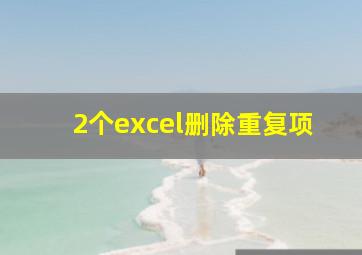 2个excel删除重复项