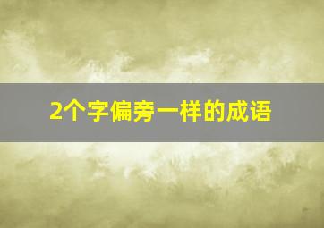 2个字偏旁一样的成语