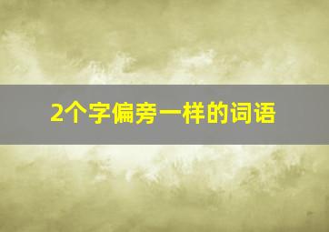 2个字偏旁一样的词语