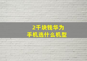 2千块钱华为手机选什么机型