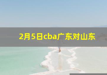 2月5日cba广东对山东