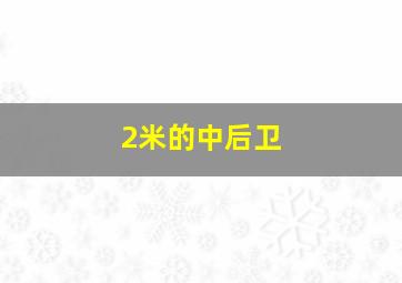 2米的中后卫