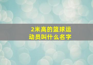 2米高的篮球运动员叫什么名字