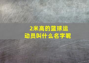 2米高的篮球运动员叫什么名字呢