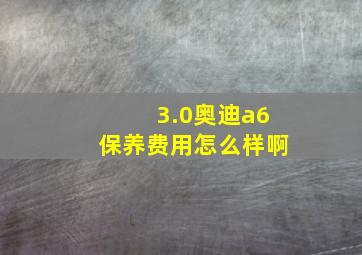 3.0奥迪a6保养费用怎么样啊