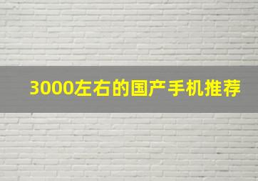 3000左右的国产手机推荐