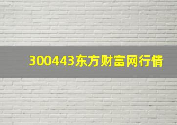 300443东方财富网行情