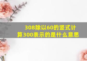 308除以60的竖式计算300表示的是什么意思