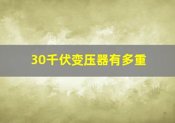 30千伏变压器有多重