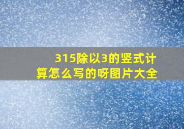 315除以3的竖式计算怎么写的呀图片大全