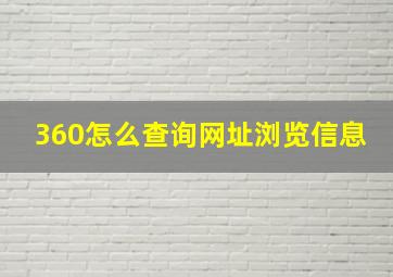 360怎么查询网址浏览信息