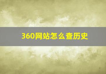 360网站怎么查历史