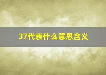 37代表什么意思含义