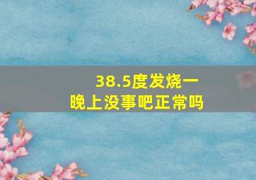 38.5度发烧一晚上没事吧正常吗