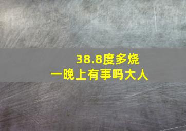 38.8度多烧一晚上有事吗大人