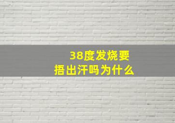 38度发烧要捂出汗吗为什么