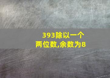 393除以一个两位数,余数为8