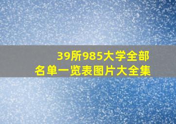 39所985大学全部名单一览表图片大全集