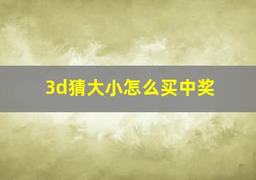 3d猜大小怎么买中奖