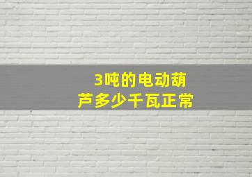 3吨的电动葫芦多少千瓦正常