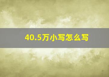 40.5万小写怎么写