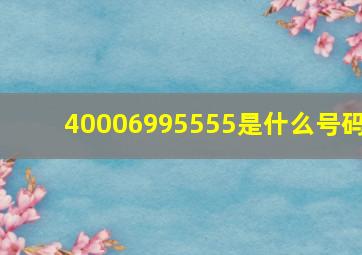 40006995555是什么号码