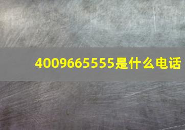 4009665555是什么电话