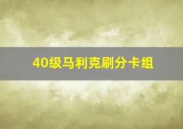 40级马利克刷分卡组