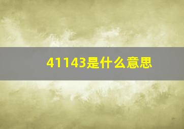 41143是什么意思