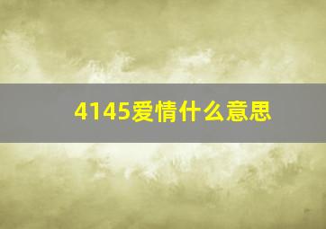 4145爱情什么意思