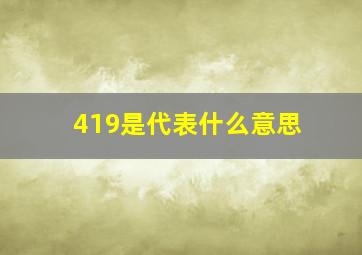 419是代表什么意思