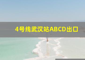 4号线武汉站ABCD出口