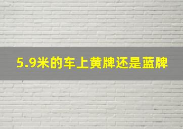 5.9米的车上黄牌还是蓝牌