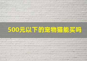 500元以下的宠物猫能买吗