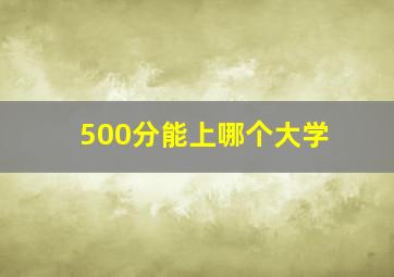 500分能上哪个大学